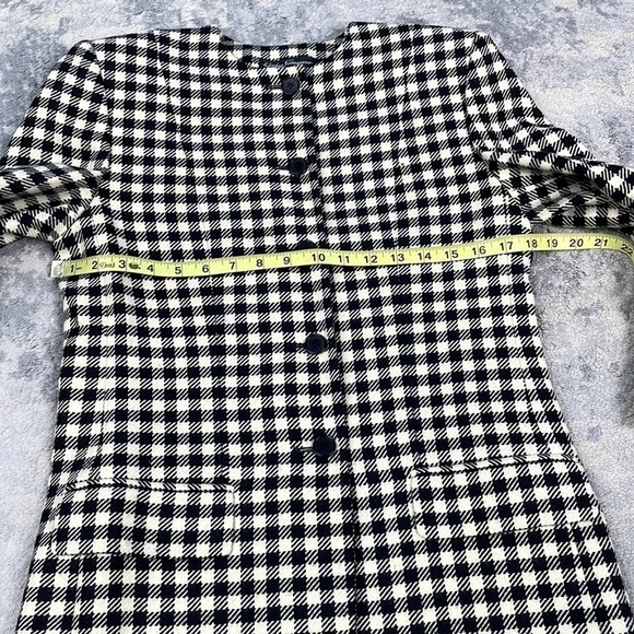 Salvatore Ferragamo Black White Checkered Plaid Blazer Mini Dress Jacket Sz 4 - Picture 5 of 14